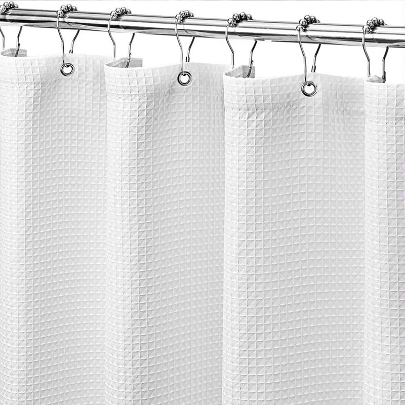 Waffle Double-Sided Waterproof Shower Curtain Thickeneded Bathroom Curtain Shower Room Door Curtain Partition Curtain Hotel Shower Curtain Water Curtain