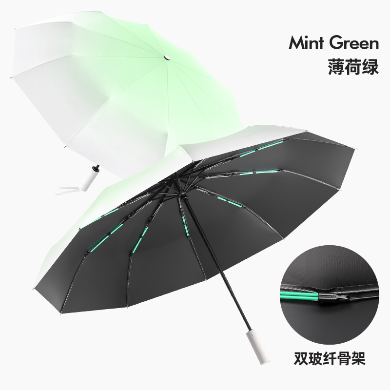 Paraguas de botón transfronterizo paraguas de regalo de negocios paraguas de tres plegadas paraguas de vinilo plegables