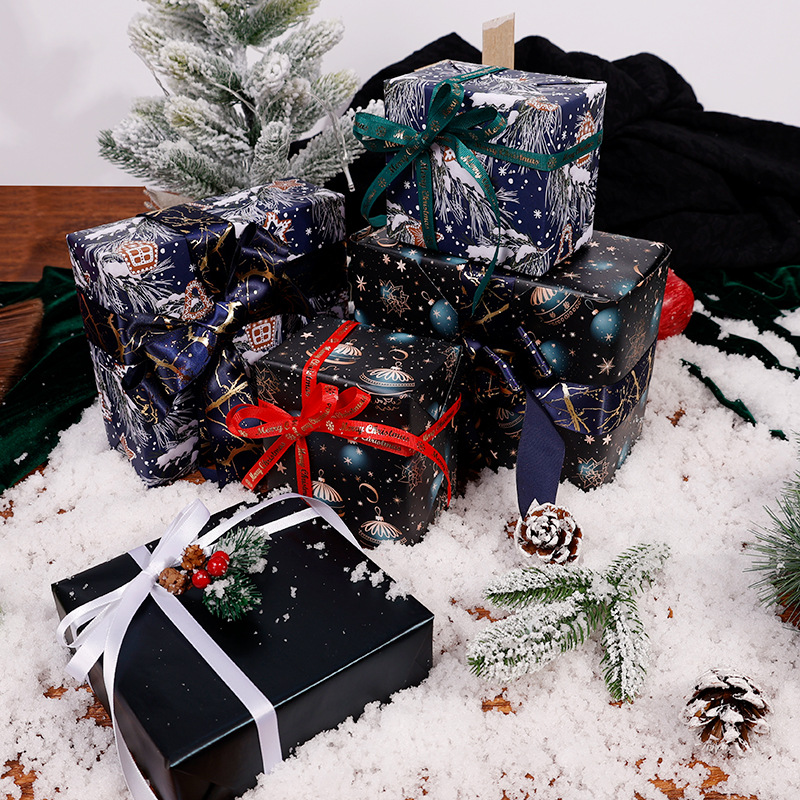 Amazon venta caliente de gran tamaño de papel de embalaje de regalos de Navidad, papel de embalaje de regalos de fiesta de Navidad al por mayor