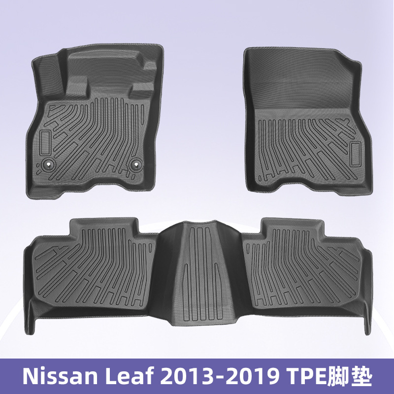 Aplicable a Nissan Leaf 2013 - 2019 TPE Foot Pads 3D All Weather Material Backpack Pad