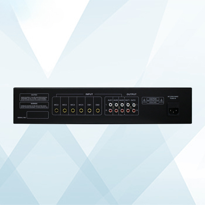 Proyecto de emergencia de radiodifusión pública del campus con preamplificador de disco USB Bluetooth de 5 micrófonos de 3 líneas