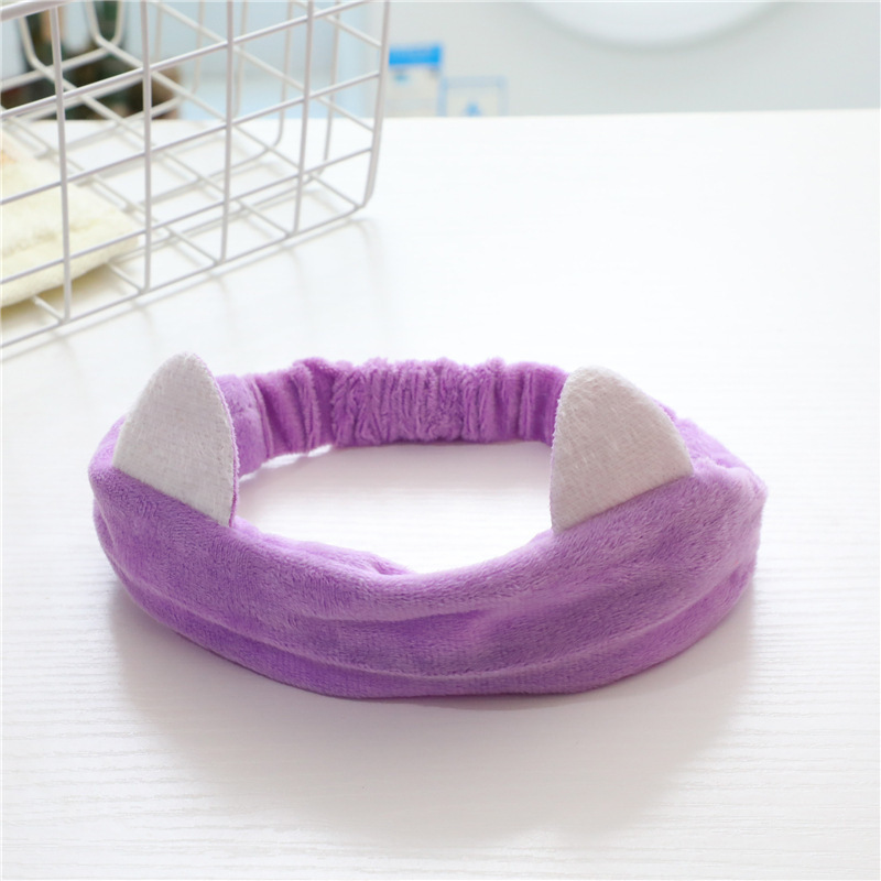 Fábrica de suministro directo coreano dulce ultra suave damas orejas de gato cinturón de cabello de maquillaje lindo lavar la cara cinturón de cabello de deporte cinturón de cabeza