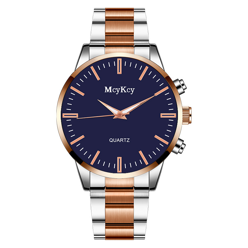Montre mécanique non entièrement automatique en acier à quartz pour hommes, bracelet en or_voghion.com