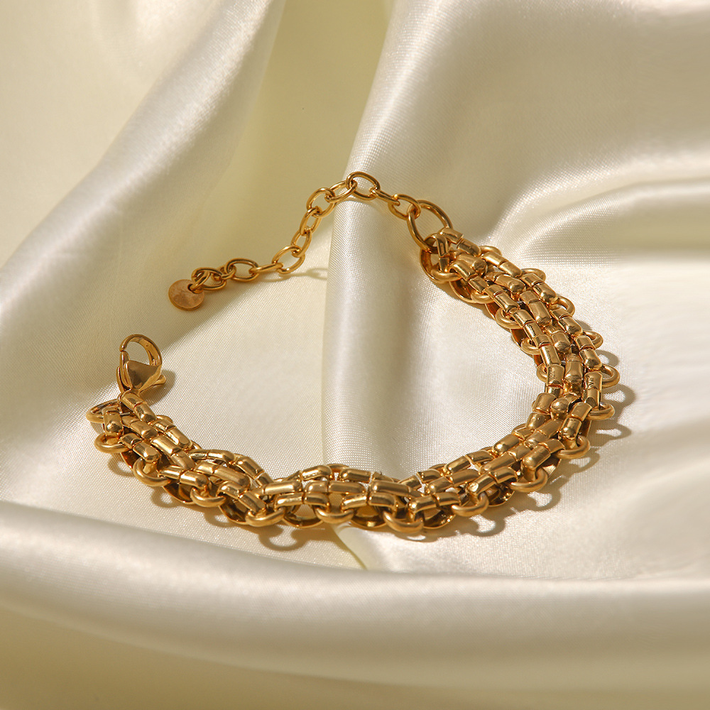 Fashion Geometric Stainless Steel Gold Plated Bracelets