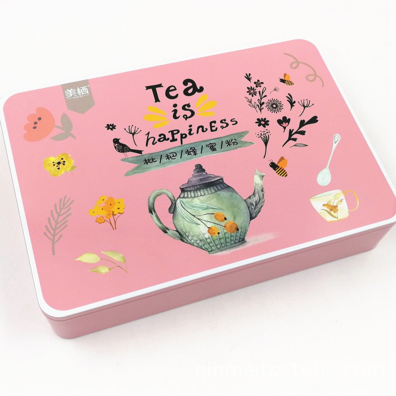 宁波白枇杷蜂蜜粉饮品铁盒 野生黑蜂蜜包装铁罐 固体蜜糖铁盒包装