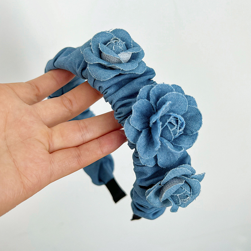 Casual Streetwear Flower Cloth Pleated Hair Band display picture 4