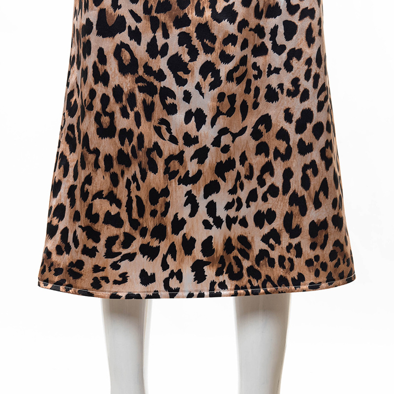 vestido sin mangas con estampado de leopardo de moda de estilo nuevo de verano NSHLJ47781