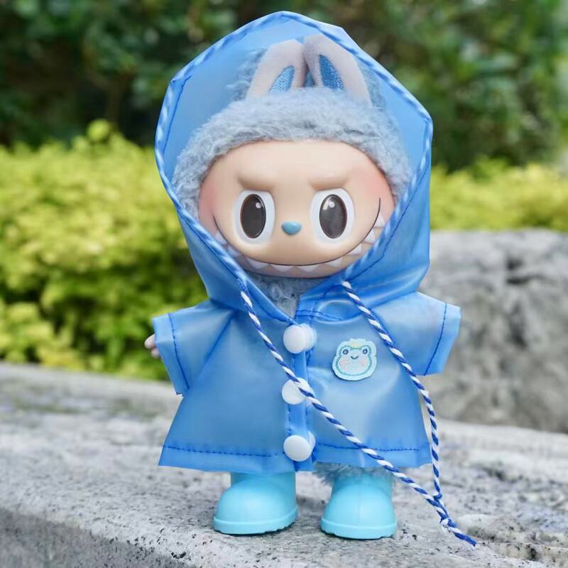 labubu衣服17cm拉布布娃衣玩偶公仔服饰小动物雨披雨衣连帽斗篷|undefined