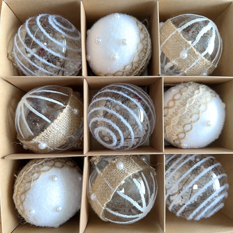 Set de bolas decorativas de Navidad en caja de regalo, colgantes para vitrina y fiestas, decoración de árbol de Navidad, comercio exterior transfronterizo