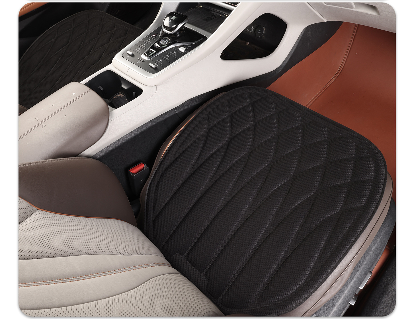 Exclusive for cross-border sales: 2026 new model seaweed fiber car seat cushion, universal for all seasons, no installation required, three-piece set, heat-pressed and integrated