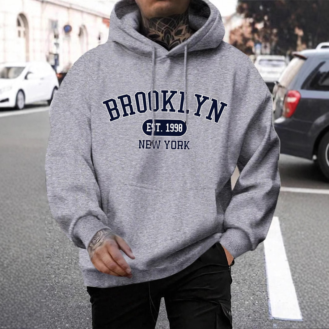 Brooklyn Est 1998 New York Printing Men Hoodies Harajuku Cre