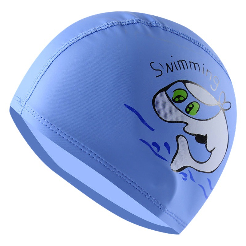 Gorro de Natación para Niños con Recubrimiento de PU, Diseño de Dibujos Animados, Impermeable, Protección para los Oídos, para Niños y Niñas, Logotipo Personalizado, Venta Directa de Fábrica