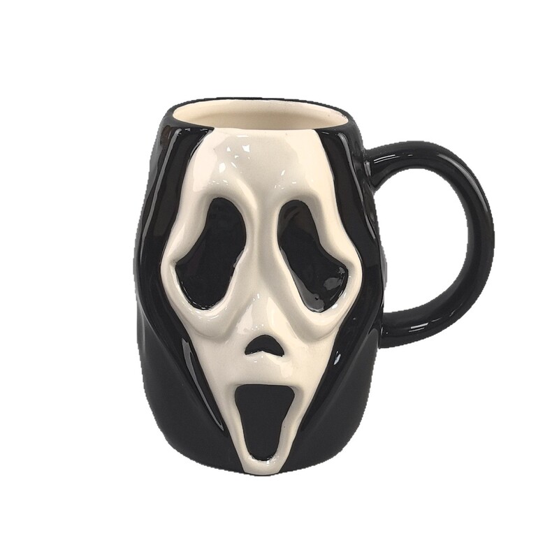 ハロウィン雰囲気面白いゴーストフェイスセラミックカップデスクトップ装飾品楽しいゴーストフェイスハロウィン装飾雰囲気小道具|undefined