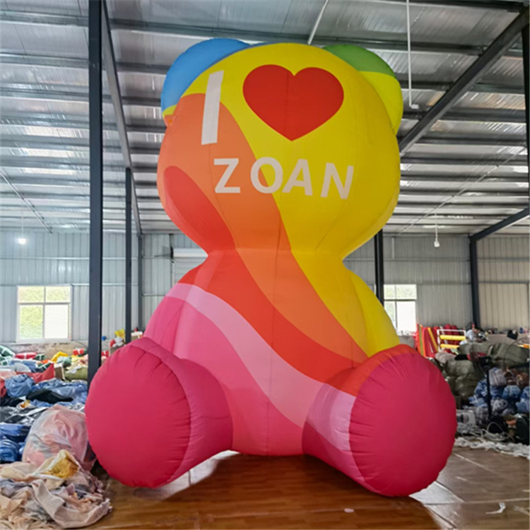 充气卡通七彩网红熊气模人偶模型游乐园景区活动充气熊猫卡通