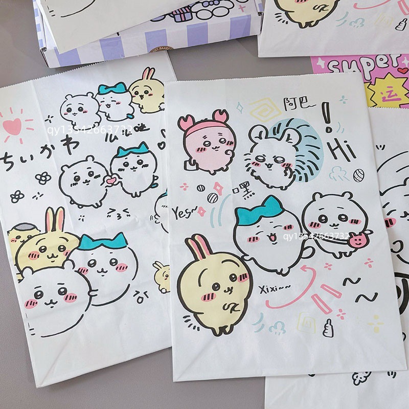 毕业季ins卡通可爱礼品袋吉伊咔哇纸袋大容量手提袋高颜值收纳袋