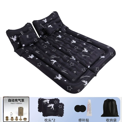 rear trunk leveling pad, Vehicle-mounted inflatable bed - 46-section-suv-trunk-oxford-fabric-in-black-wireless-air-pump-camping-light