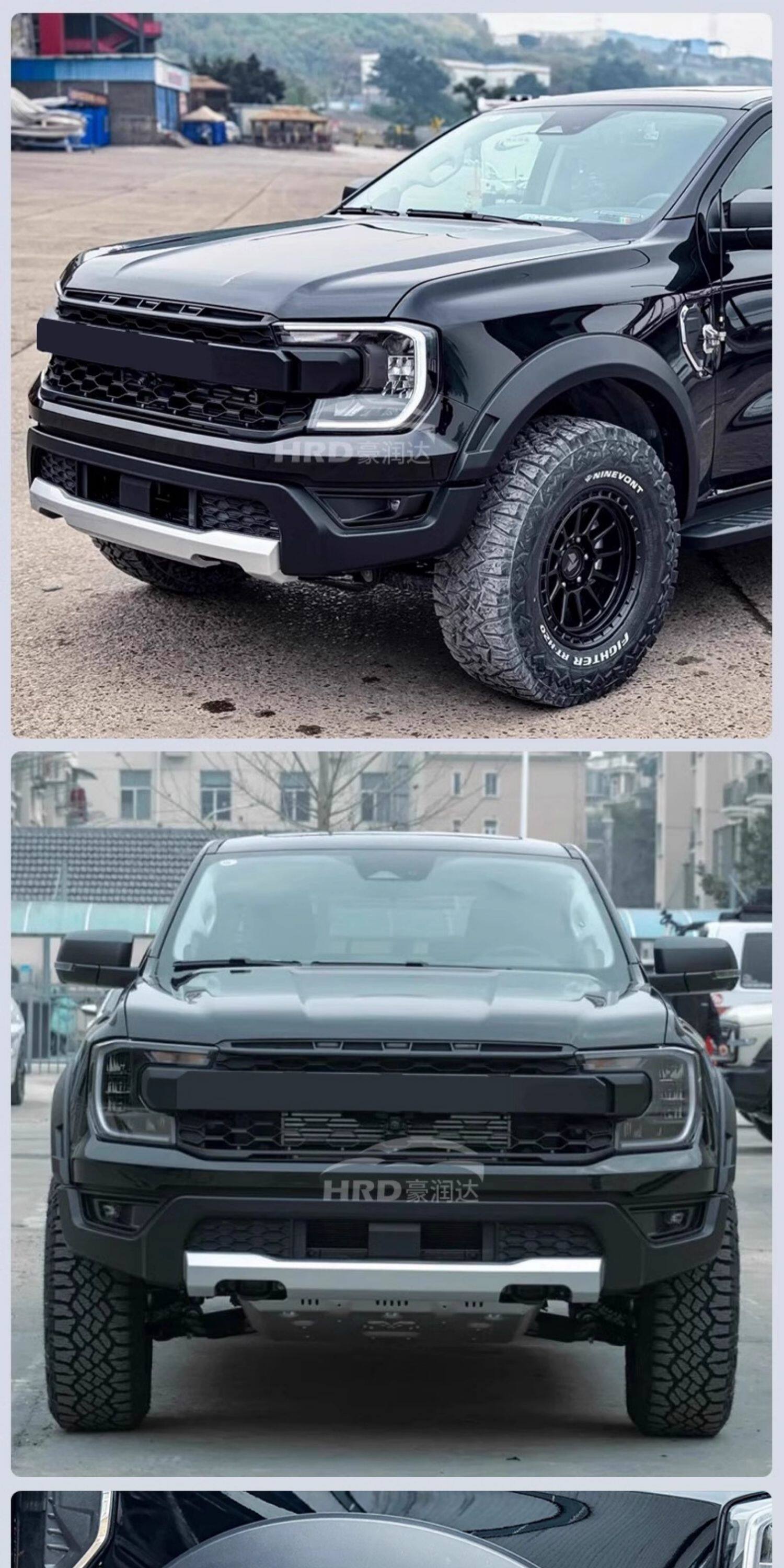 Suitable for Ford Ranger Modification to Raptor-Style Body Kit, Front Grille, Wide-Body Wheel Arches, Black Warrior Kit Modification