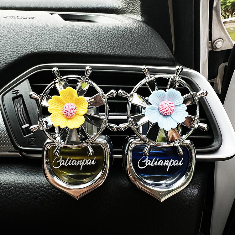 Aromaterapia para automóvil Decoración de salida de aire acondicionado para automóvil Perfume para automóvil Accesorios para automóvil Colgante de flores lindo Fragancia ligera duradera