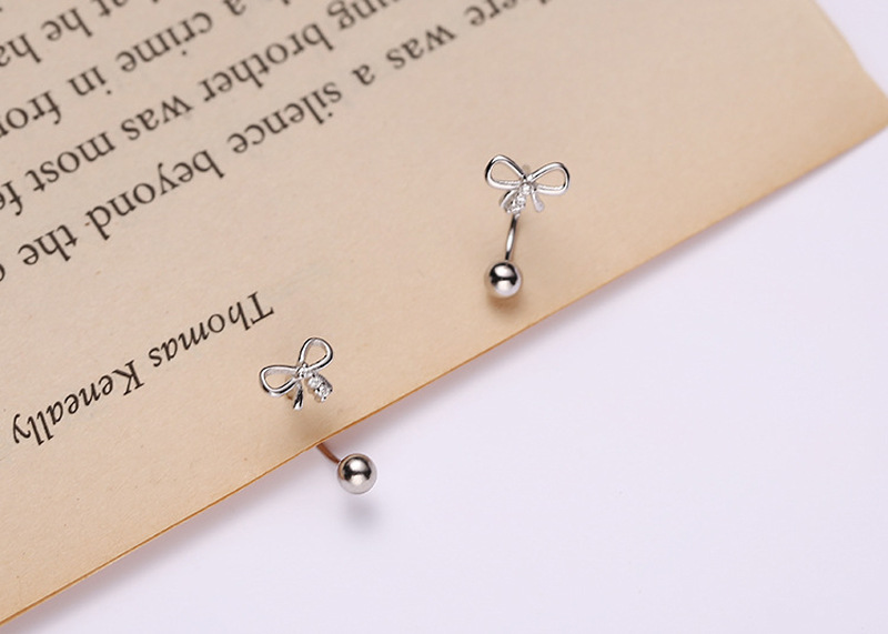 1 Piece Sweet Simple Style Bow Knot Plating Inlay Copper Zircon Ear Studs display picture 5