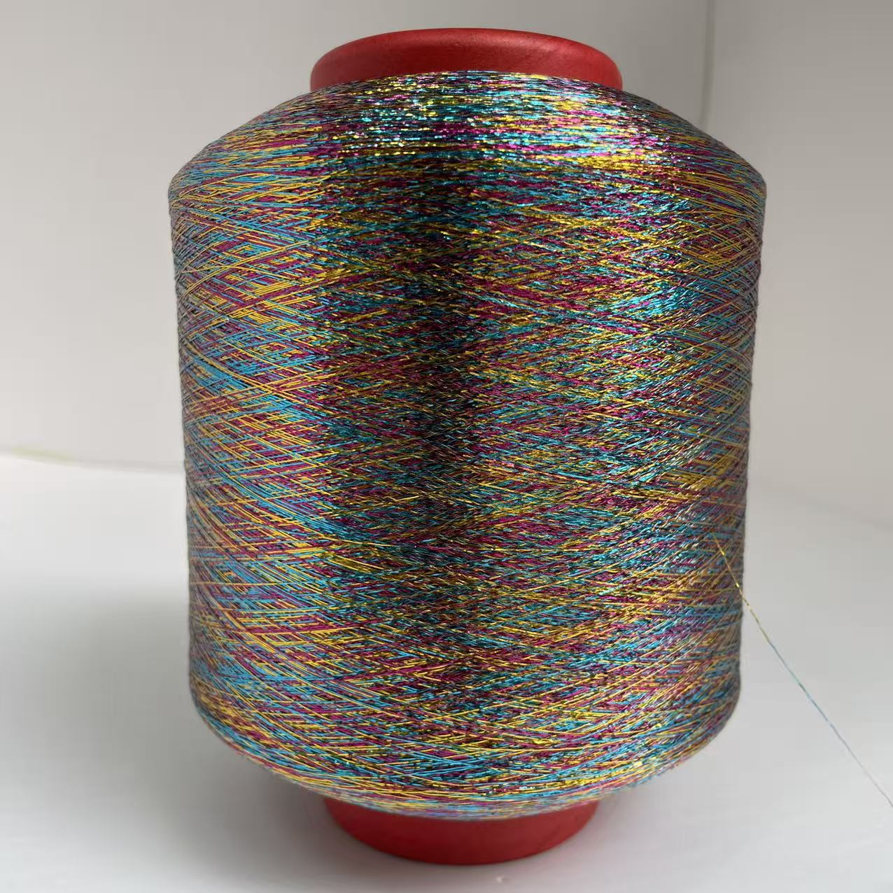 MX缎彩三彩 金光绿光蓝光粉色白七彩双包金银线