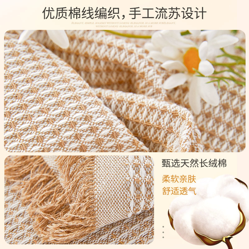 De alto grado de tela de punto de encaje redondo cubierta de tela francés mantel redondo algodón lino mesa de café mantel ins estilo