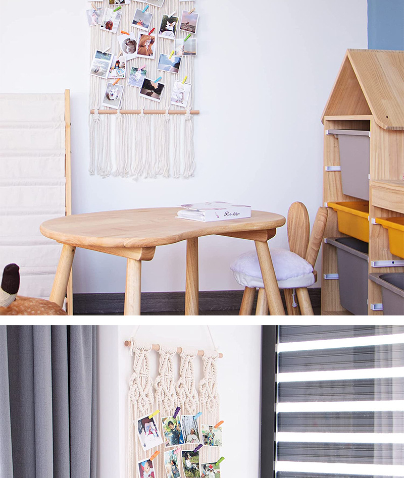 ins Nordic Handwoven Decorative Storage Tapestry Hanging Home Photo Wall Rack_voghion.com