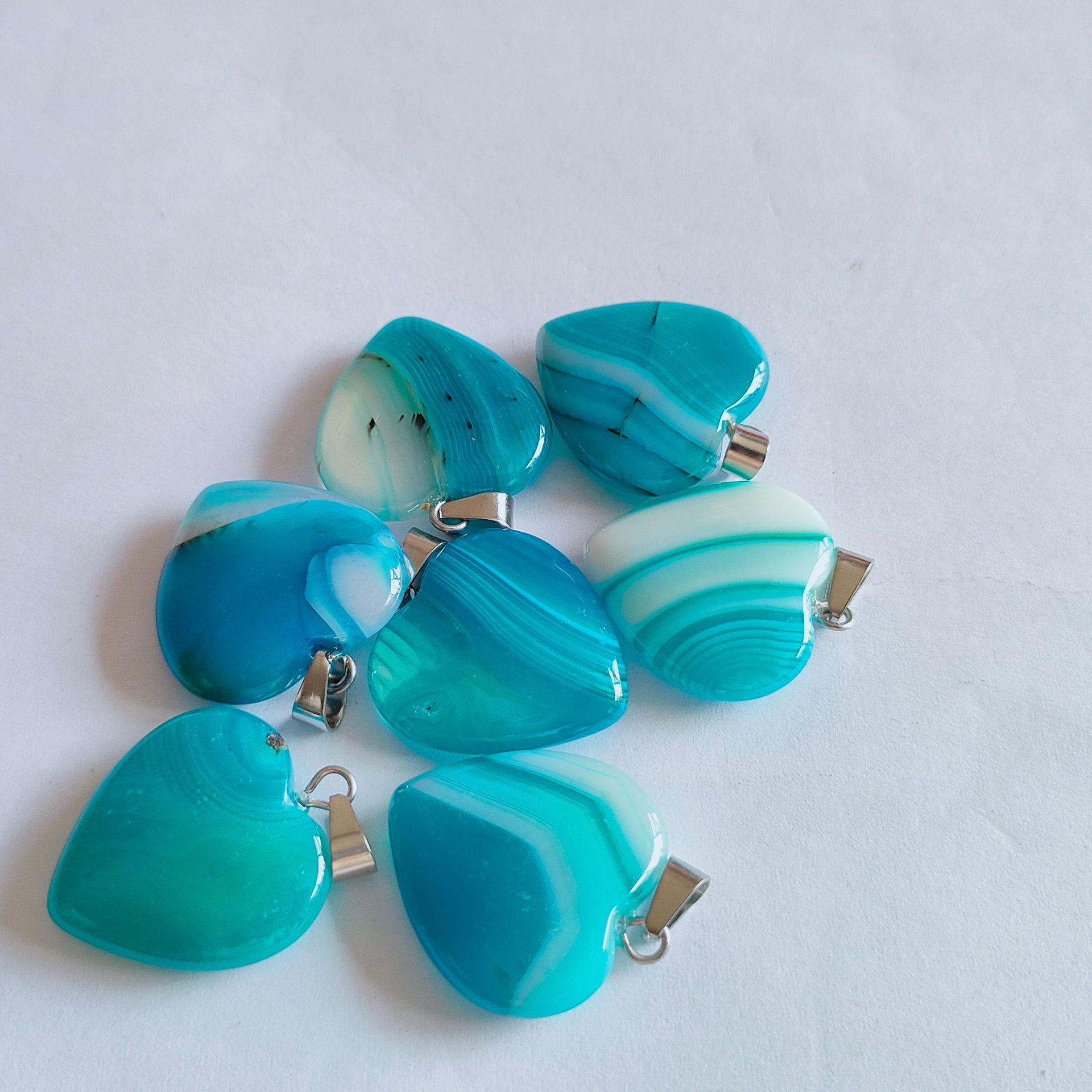 Cruz-frontera piedra natural amor colgante 20mm cristal Ágata en forma de corazón colgante melocotón corazón COLLAR COLGANTE accesorios de la joyería