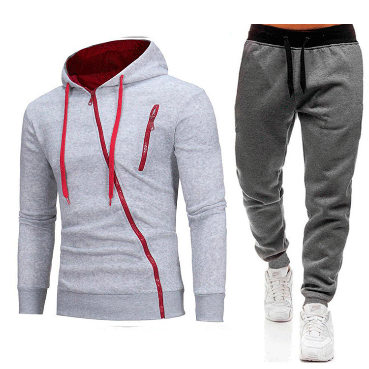 Cross-border hombre otoño y invierno nuevo hombre casual chaqueta deportiva al aire libre chaqueta encapuchada pantalones de manga larga moda