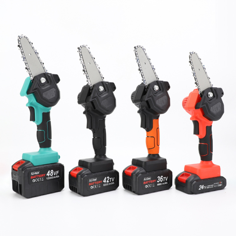 Rechargeable One-Handed Electric Chainsaw for Home Use, Handheld Brushless Lithium Battery Logging Saw, Outdoor Electric Chainsaw, Portable Pruning Saw