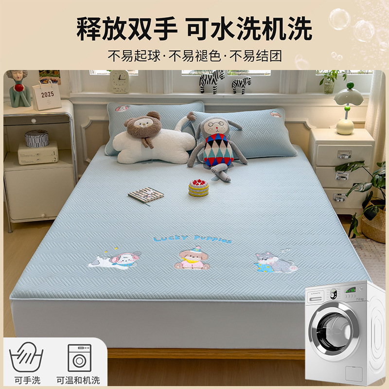 Cama de algodón grueso cubierta de protección de colchón Simmons una sola pieza nueva cubierta de cama a prueba de polvo cubierta de cama antideslizante integral