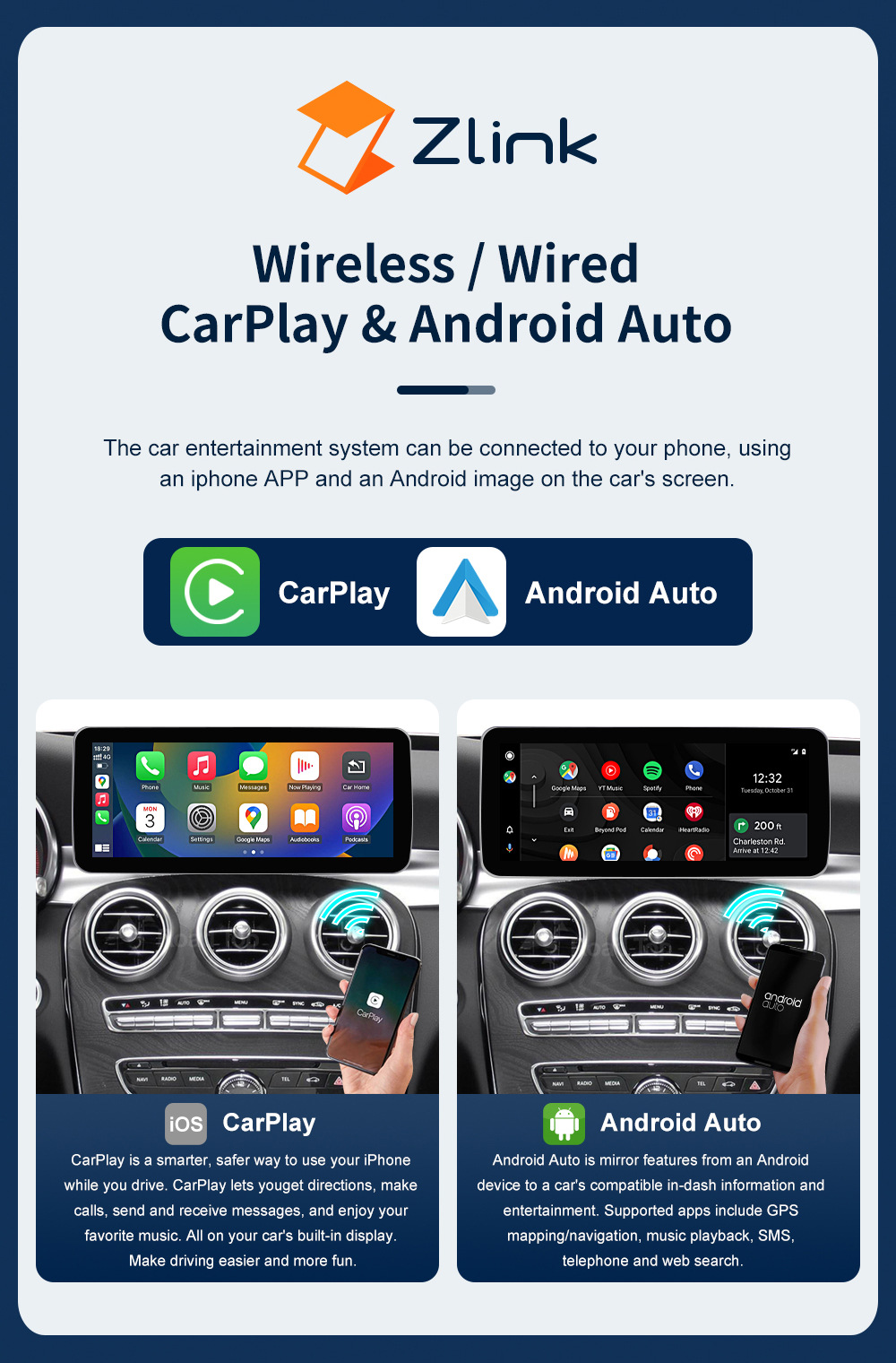 10.25 "Android 13 Car Android Screen for Mercedes-Benz C- Class W205/GLC/V-Class W447 NTG5.0