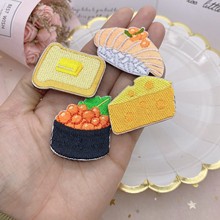 菠仔新款儿童碎发贴魔术贴创意美食寿司刺绣刘海贴固定魔法贴发帖