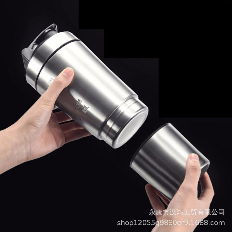 304 de acero inoxidable de una sola capa de doble sección de sacudida Taza conveniente al aire libre de almacenamiento de agua Taza de Comercio Exterior Deportes botella de agua fría