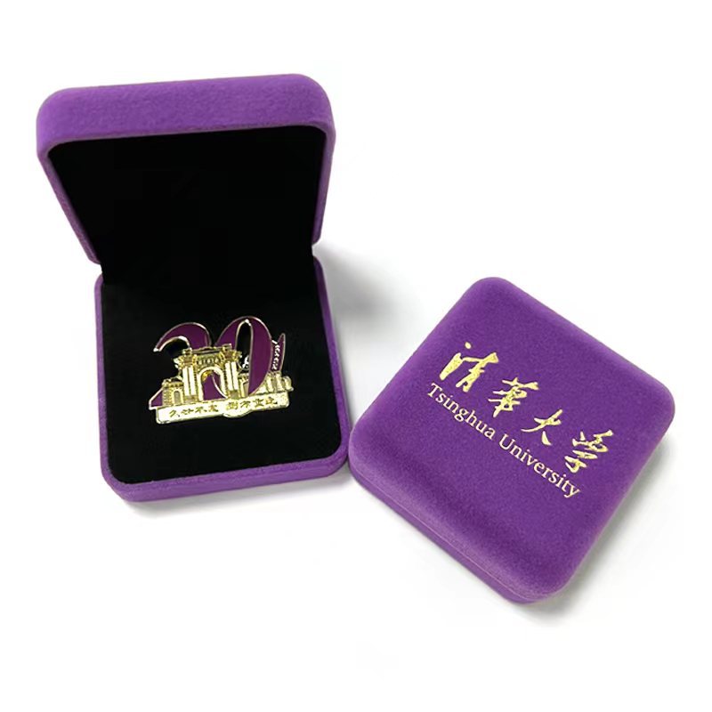 徽章盒子现货植绒布首饰包装礼品盒勋胸章针校徽收纳支持加印LOGO