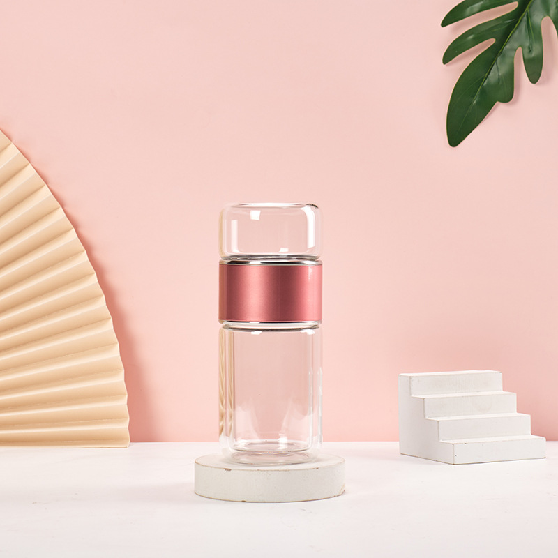 Nuevo transparente té separación vidrio hogar Oficina aislado taza de agua portátil hombres y mujeres té regalo