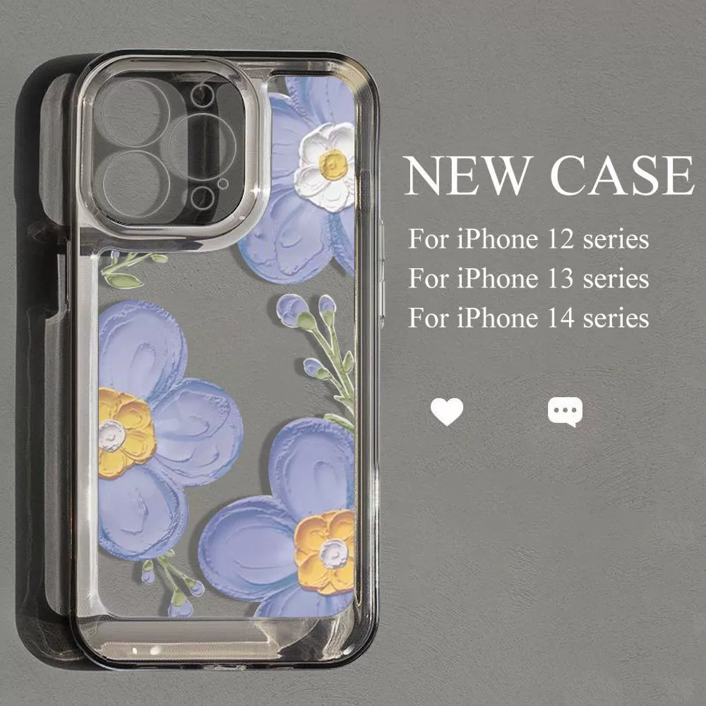 Apple, синий совместимый чехол для телефона, iPhone15 Pro, iPhone 12, цветочный, iphone, 14