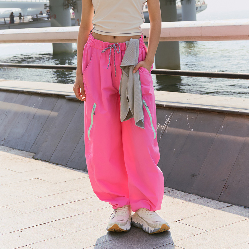 Dopamine Bright-Colored Quick-Dry Parachute Pants Unisex Lightweight Seamless Micro-Curved Outdoor Loose Casual Long Pants Dopamine Bright-Colored Quick-Dry Parachute Pants Unisex Lightweight Seamless Micro-Curved Outdoor Loose Casual Long Pants