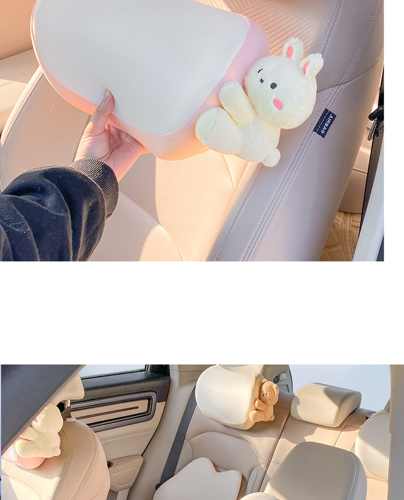 Car headrest neck pillow Four Seasons Universal driving pillow car pillow a pair of car waist support memory foam cute