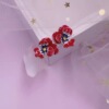 Goods, enamel, fashionable earrings, Korean style, silver 925 sample, french style, flowered