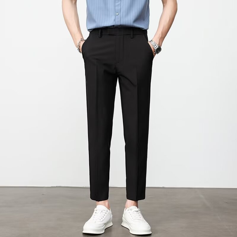 Men's Pants 2026 Summer New Style Cropped Dress Pants Loose Fit Drapey Thin Casual Suit Pants Men's Pants 2026 Summer New Style Cropped Dress Pants Loose Fit Drapey Thin Casual Suit Pants