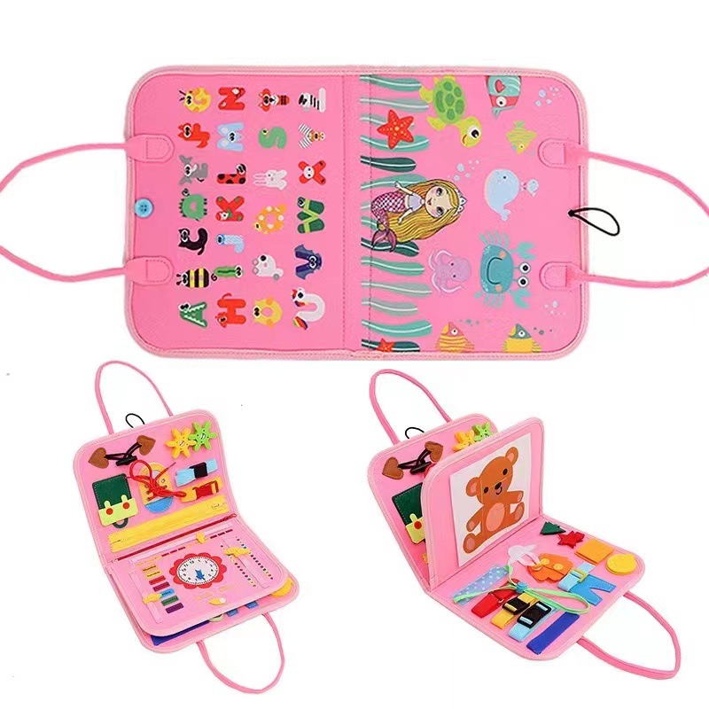 Bebé sentía tablero de aprendizaje de fieltro tablero ocupado kindergarten vestidor aprendizaje libro de texto Amazon libro de tela juguetes de educación temprana