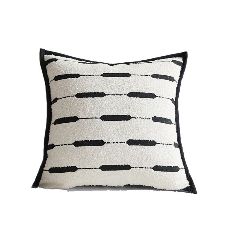 Almohada simple y versátil Almohada ligera y de lujo de alta gama Almohada de sensación de tela nórdica Cama Sala de estar Sofá Funda de almohada Cojín con núcleo