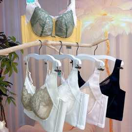 大胸天然乳胶杯薄软钢圈聚拢调整型全罩杯文胸性感宽肩舒适内衣女
