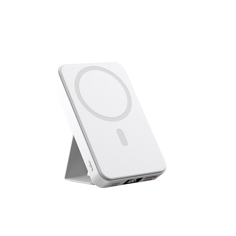 Cargador Inalámbrico Magnético Cross-mirror TiKMagsafe con Soporte, Banco de Energía de 10000 mAh, Carga Rápida de 22.5W, Fuente de Alimentación Móvil