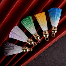 3CM金属圆帽渐变小流苏穗子儿童服装发饰U盘书签流苏配件吊坠批发