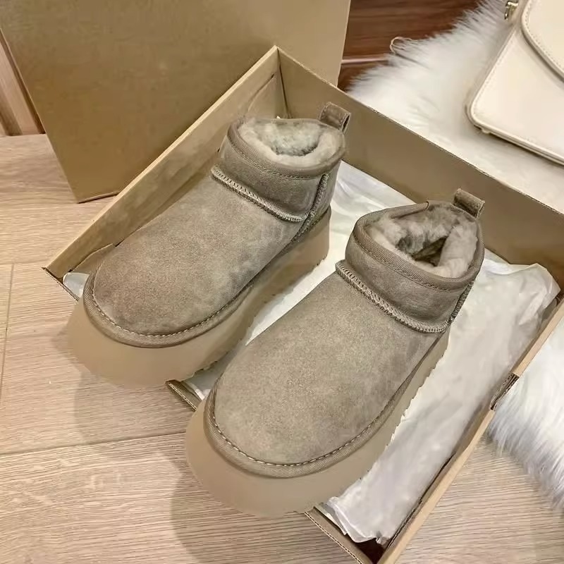 厚底雪地靴女皮毛一体2025新款冬季周冬雨同款加绒保暖面包大棉鞋|undefined