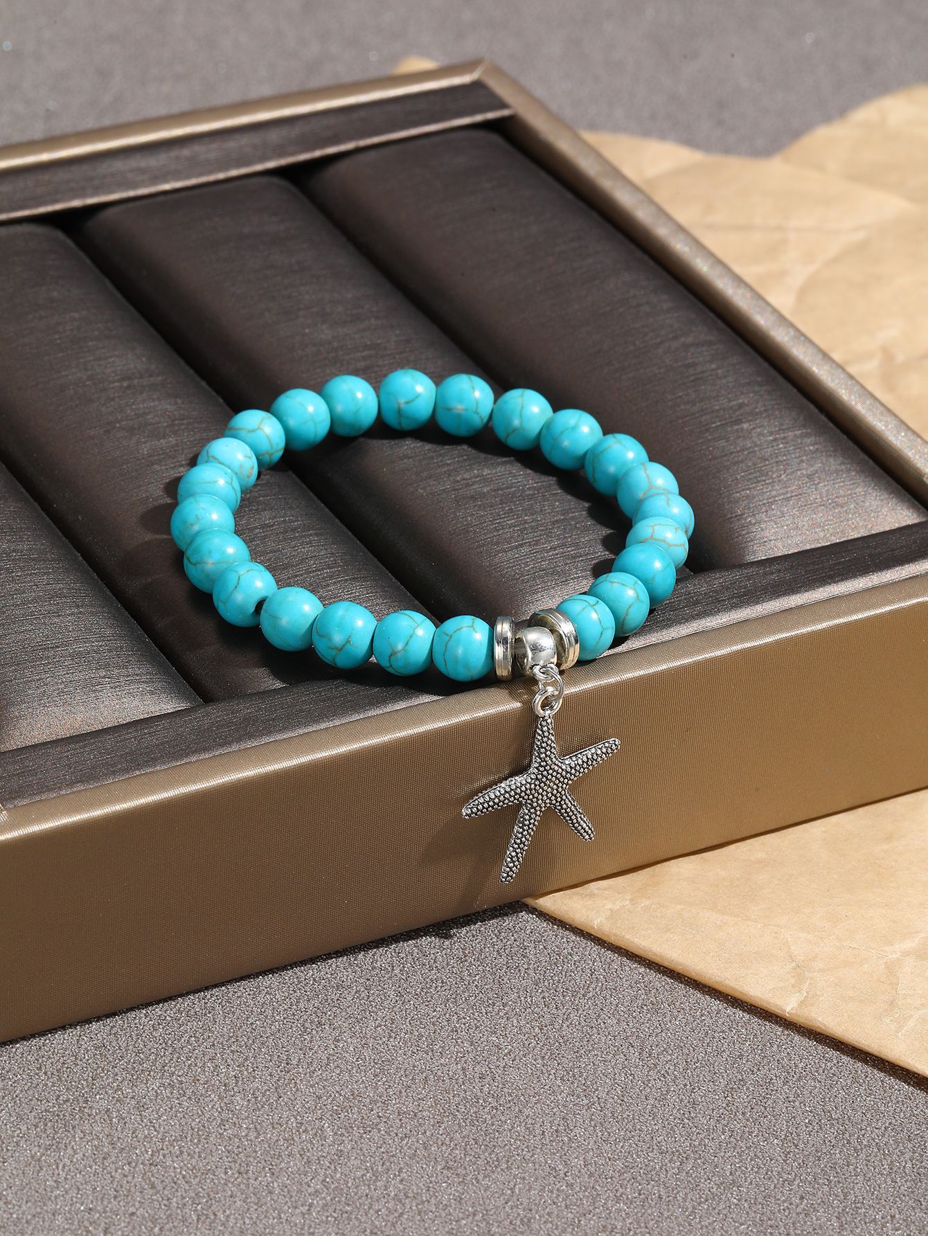 Fashion Starfish Butterfly Turquoise Beaded Women's Bracelets 1 Piece display picture 3