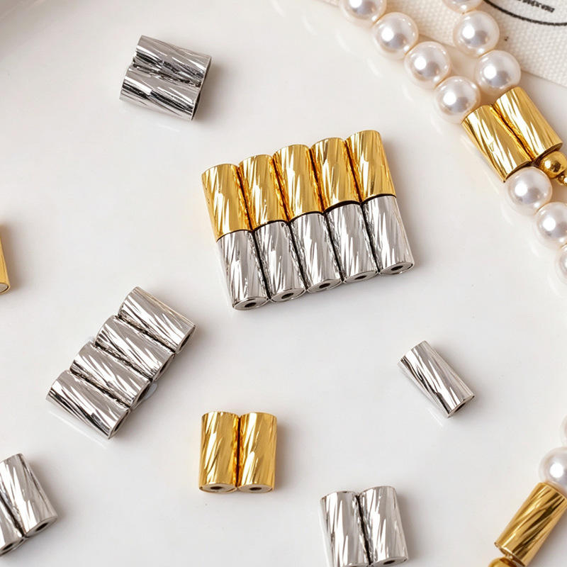DIY Pearl Accessories Gold-Plated Copper Color-Preserving Finish Exquisite Simple Matte Texture Magnetic Necklace Clasp Necklace Buckle
