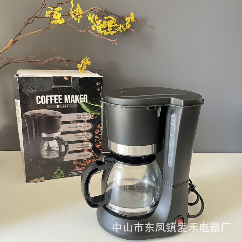 Cross-Border Drip Coffee Machine Home American Office 1.2L Electric Coffee Pot Small Coffee Pot