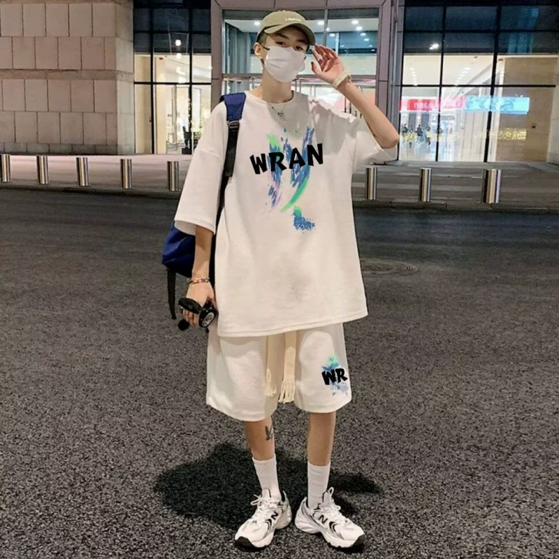 Сетка Вафельные рукава с коротким рукавом-черный белый серый синий